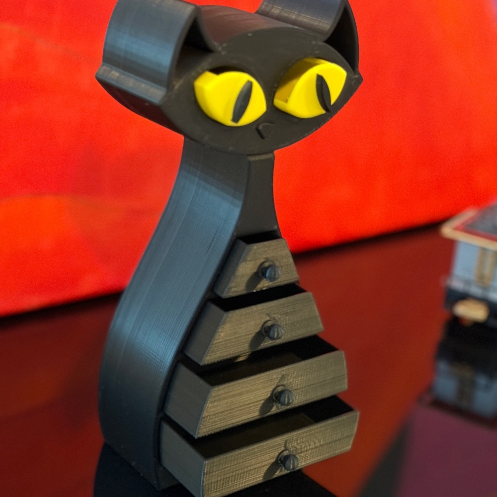 Halloween Black Jewelry Cat Figurine with Yellow Eyes - Picture 5 of 8